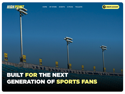 HighPoint Hero football hero landing page sports website