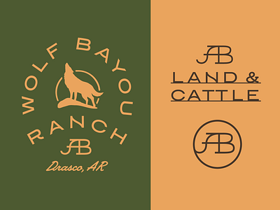 Wolf Bayou Ranch americana arkansas branding design farm flat hunter oden illustration lockup outdoors ranch typography vintage western wolf