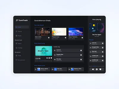 Dashboard Design for Tune Track branding graphic design ui