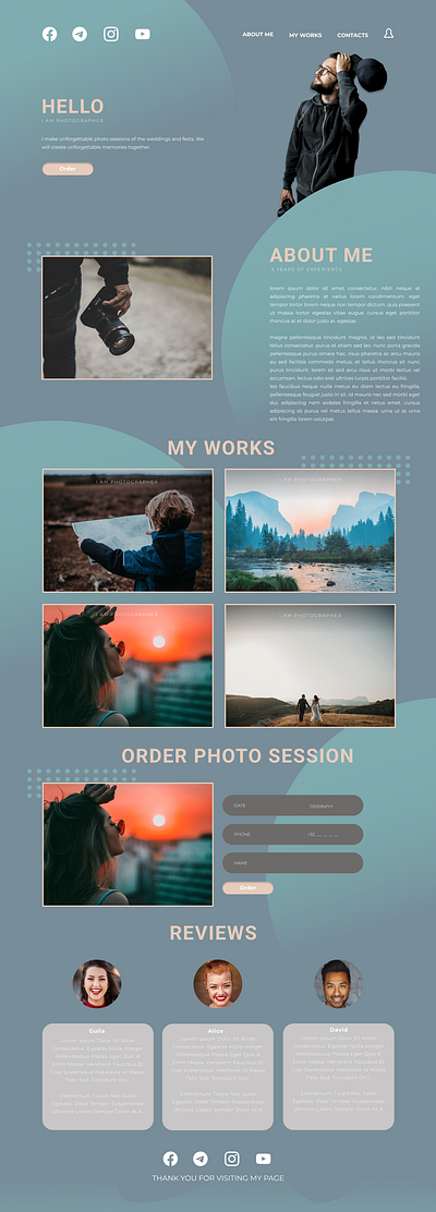 Landing page: Photography portfolio design figma photography portfolio ui web