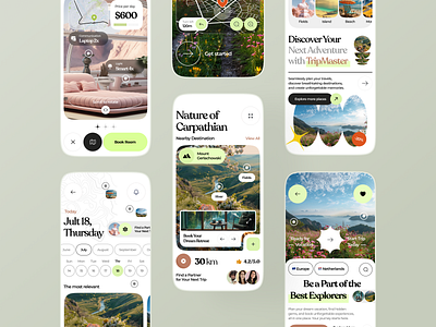Travel service - Mobile App booking mobile app mobile ui tour tourism tourist travel travel agency travel app trip ui ux vacation