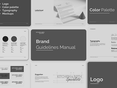 Brand Guidelines Manual for Kitchen & Bath specialists branding color palette guide design figma freelance graphic design style guide ui