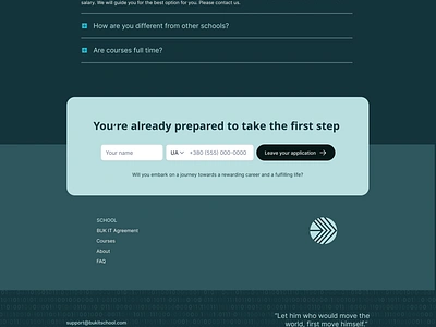 BUK IT School Landing Page Web Design angular faq footer it it school landing newsletter python school ui uiux ux uxui web webdesign