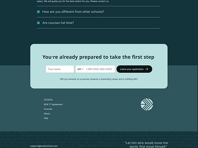 BUK IT School Landing Page Web Design angular faq footer it it school landing newsletter python school ui uiux ux uxui web webdesign