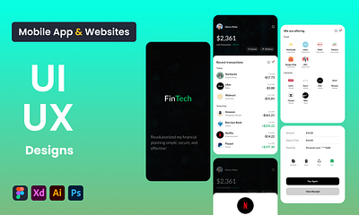 Fintech app design branding budget fintech graphic design mobile app design money app ui