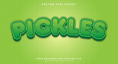 Pickles 3d editable text style Template illustration