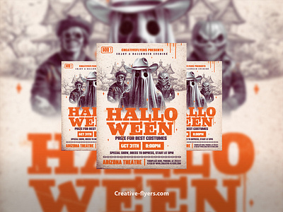 Retro Halloween Poster Design creative creativeflyer creativeflyers design flyer templates graphic design haloween horror movie poster party flyer photoshop poster retro vintage western