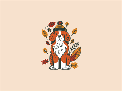 Autumn themed Dog animal autumn dog graphic design pet