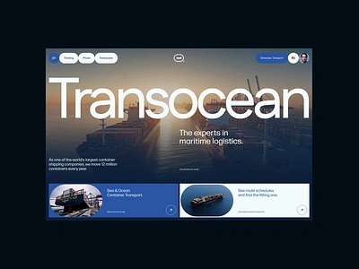 #5 Concepts / Transocean® animation boat cargo container delivery design freight homepage logistics maritime motion ocean port sea transport ui ux vessel webdesign website