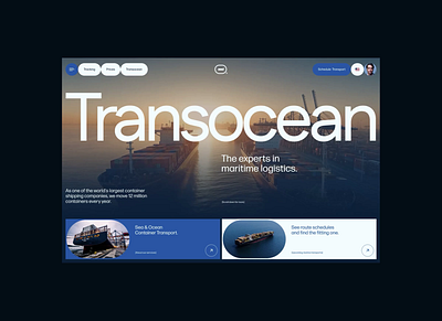 #5 Concepts / Transocean® animation boat cargo container delivery design freight homepage logistics maritime motion ocean port sea transport ui ux vessel webdesign website