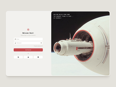 sign in form ship sign in sign up simple space ui