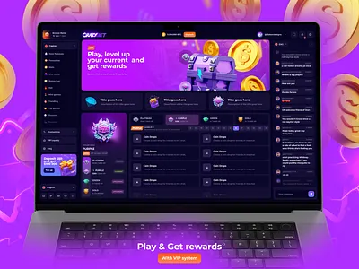 CrazyBet Casino affiliate app casino betting casino casino design casino game casino online casino rank casino ranking casino ui casino vip csgo dashboard gambling gaming igaming loyal program online bet ui casino web casino