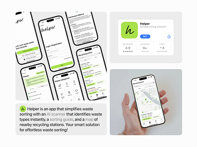 Helper Mobile App app design apple appstore clear ui designer interface ios ios screencs minimalistic mobile app mobile app ui design mobile ux ui design ui uiux ux