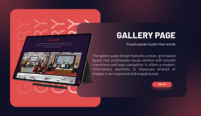 Day 29 of 100 Days Daily UI Challenge: Gallery Page Design 100dayschallenge dailyui dailyuichallenge day29 gallery gallerydesign gallerypage responsivedesign userexperience webdesign webpage wixdesign