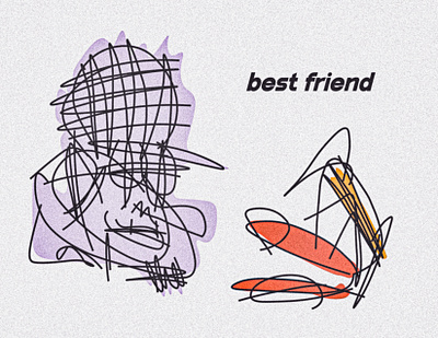 best friend design illustration illustrator line drawing pastel