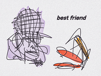 best friend design illustration illustrator line drawing pastel