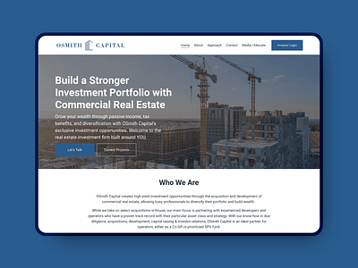 OSmith Capital | Squarespace Web Design investment real estate squarespace web design web development
