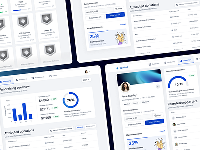 Charity Platform - Showcase achievements app charity chart dashboard donations interface progress saas table ui ux