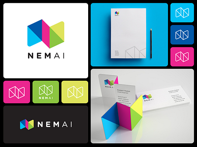 Nemai (EasyAi) #logomonday 3d logo brand identity branding logo multi color