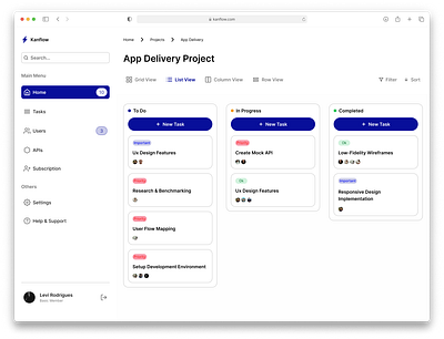 Kanflow app designer kanban product product designer ui ux web