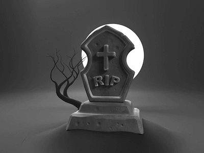 Gravestone Sculpting Tutorial 3d blender diorama grave gravestone halloween illustration render sculpting spooky spookytober tutorial