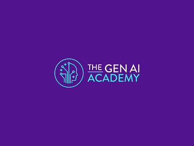 The Gen AI Academy logo proposal academy ai brand identity branding gen ai head logo purple