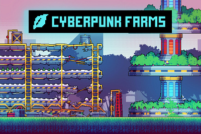 Cyberpunk Farm Pixel Art Asset Pack 2d art asset assets cyberpunk farm game game assets gamedev illustration indie indie game pack pixel pixelart pixelated rpg set