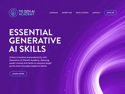 Homepage hero proposal - The Gen AI Academy ai gen ai hero section home page ui uiux ux web design