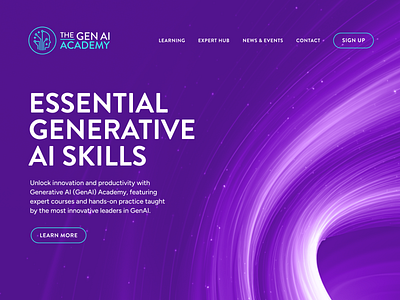 Homepage hero proposal - The Gen AI Academy ai gen ai hero section home page ui uiux ux web design