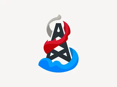 Offshore Fluidity branding illustration logo vector