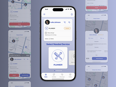 Home Service Application Design app design home service home service app home service application ios app ios application product design service service design ui uiux user experience user interface ux