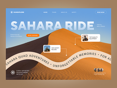 Web Site for Sahara Rides — DuneXplore adventure design rides tours ui uiux ux web web design web design inspiration website