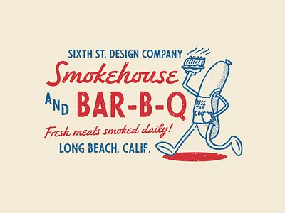 SSDC Smokehouse Logo bbq branding design graphic design hand drawn hot dog illustration logo restaurant logo smokehouse typography ui ux vintage western