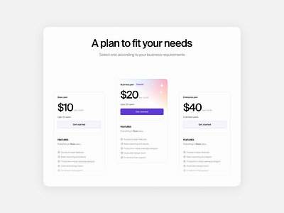 Pricing Cards UI Design 3d animation branding graphic design logo motion graphics ui