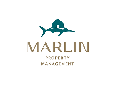 Marlin House Logo angler branding broker coastal fish graphic design home house identity illustration logo logo design logos marlin property property management real estate realtor swordfish waterfront