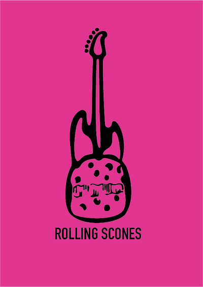 Daily Logo Challenge/ Food Truck/Rolling Scones Prompt dailylogochallenge food truck guitar logo rock rolling scones scones vectorized sketch