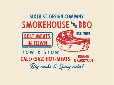 SSDC Hot Meats Logo bbq branding design graphic design hand drawn illustration logo restaurant smokehouse typography ui ux vector vintage