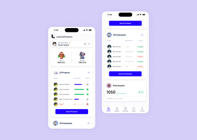 Multi assets management App Dashboard analytics dashboard business software crm design dashboard design employee management enterprise app expense tracking lead management mobile app design project management task management ui ux design uiux uiux design web application