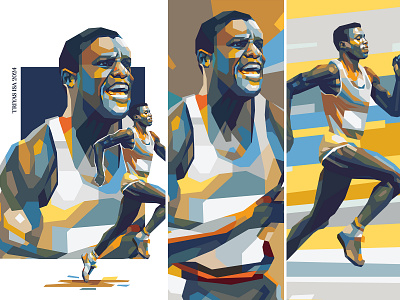 Carl Lewis athlete carl lewis colorful illustration illustrator inspirational legendary portrait portrait illustration poster design running sport sport player sport poster sports vector vectorart vintage color