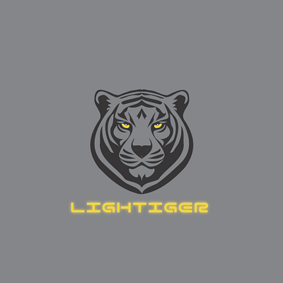 LIGHTIGER angry animal black eye gray light simple tiger yellow