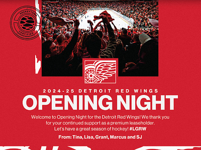 DRW Opening Night Suite Holder Card adobe photoshop creative design detroit detroit red wings graphic design hockey nhl print typography