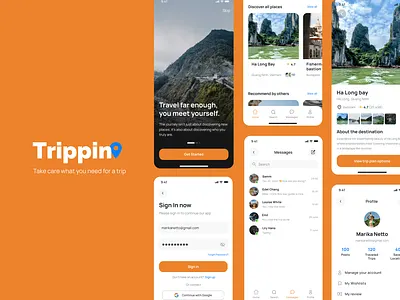 An app for preparing everything travelers need ahead of a trip. branding ui