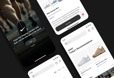 Nike App Concept UI Free Desgin app design branding branding uiux concep ui free free ui grapic design mobile design motion graphics nick app ui uiux ux web design