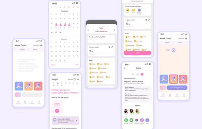 Redesign: Doula, Labor coach, and contraction timer application branding ui