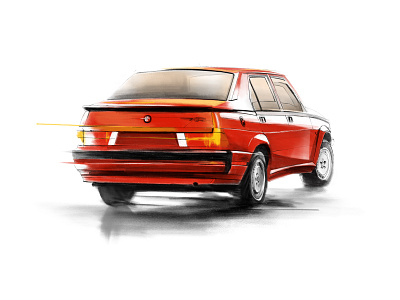 Alpha Romeo 75 adobe cardesign design drawing illustration pencil