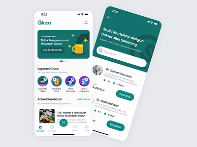 Gluca - Manage & Prevent Diabetes App app care casestudy consultation cronic diabetes disease diseases doctor gluca health mobile mobiledesign sugar ui uiux uiuxdesign ux