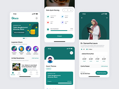 Gluca Health App app care casestudy consultation doctor gluca health mobile mobiledesign ui uiux uiuxdesign ux