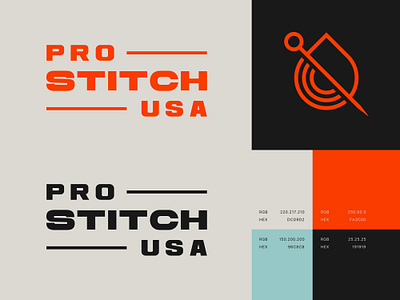 PS USA brand drop font industry ink lettering logo needle niche pairing print pro ribbon stitch symbol text block typography usa wordmark