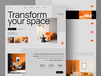 Interior Design Agency Landing Page Website application design landing page ux website