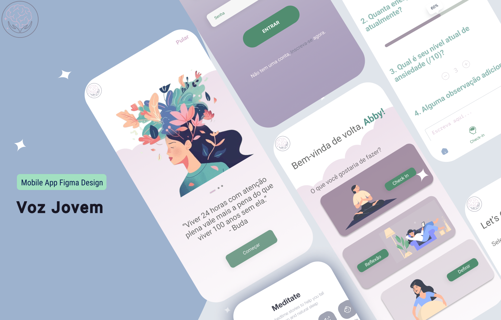 Voz Jovem app app mobile branding interface logo mental health mobile saude mental ui ux